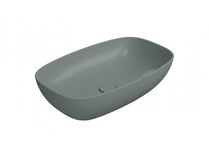 GSI OBDÉLNÍKOVÉ KERAMICKÉ UMYVADLO NA DESKU NUBES 60X38 CM | MATNÉ TMAVĚ ZELENÉ