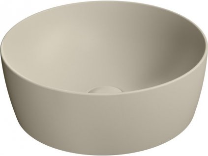 GSI KULATÉ KERAMICKÉ UMYVADLO NA DESKU SAND, PRŮMĚR 40 CM | BÉŽOVÉ MATNÉ