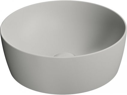 GSI KULATÉ KERAMICKÉ UMYVADLO NA DESKU SAND, PRŮMĚR 40 CM | ŠEDÉ MATNÉ