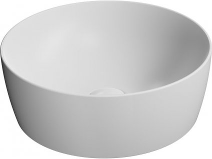 GSI KULATÉ KERAMICKÉ UMYVADLO NA DESKU SAND, PRŮMĚR 40 CM | BÍLÉ MATNÉ