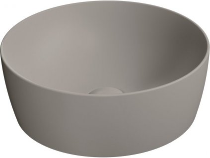GSI KULATÉ KERAMICKÉ UMYVADLO NA DESKU SAND, PRŮMĚR 40 CM | HNĚDÉ MATNÉ