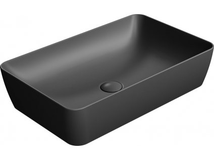 GSI KERAMICKÉ UMYVADLO NA DESKU SAND 60X38 CM | ČERNÉ MATNÉ