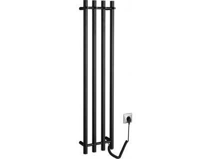 SAPHO ELEKTRICKÝ SUŠÁK RUČNÍKŮ PAPINADO 26,3X120 CM, 85 W | ČERNÝ MATNÝ