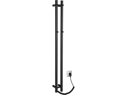 SAPHO ELEKTRICKÝ SUŠÁK RUČNÍKŮ PAPINADO 10,9X120 CM, 40 W | ČERNÝ MATNÝ
