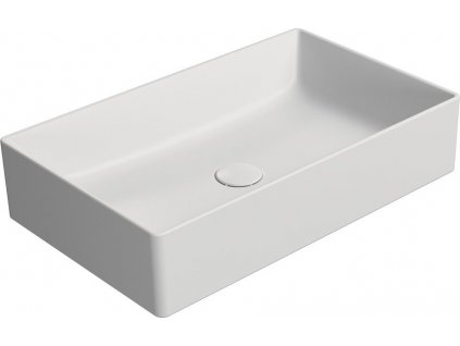 GSI OBDÉLNÍKOVÉ KERAMICKÉ UMYVADLO NA DESKU KUBE X 60X37 CM | BÍLÉ MATNÉ