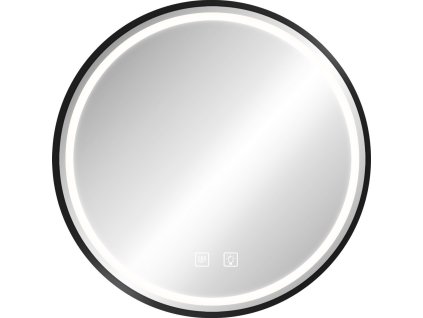 TUTUMI ZRCADLO MMJ S LED OSVĚTLENÍM, PRŮMĚR 70 CM | ČERNÝ RÁM