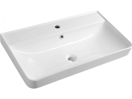 AQUALINE ZÁPUSTNÉ KERAMICKÉ UMYVADLO ZEN 80X45 CM | BÍLÉ