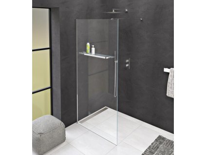 POLYSAN PEVNÁ JEDNODÍLNÁ ZÁSTĚNA MODULAR SHOWER K INSTALACI NA ZEĎ  100 CM | ČIRÉ SKLO, STŘÍBRNÉ PROFILY