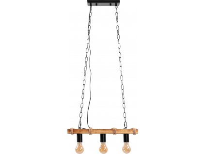 TOOLIGHT ZÁVĚSNÉ STROPNÍ SVÍTIDLO BOHO LINE |  ČERNÝ RÁM, BAMBUSOVÉ DŘEVO