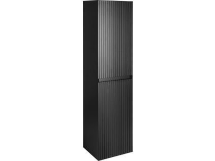 SAPHO VYSOKÁ SKŘÍŇKA FILENA 35X140X30 CM | ČERNÁ MATNÁ, DRÁŽKOVANÝ DESIGN