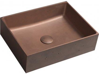 SAPHO BETONOVÉ UMYVADLO NA DESKU FORMIGO 47,5X36,5 CM | MĚDĚNÉ