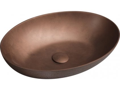 SAPHO BETONOVÉ UMYVADLO NA DESKU FORMIGO 60X40 CM | MĚDĚNÉ
