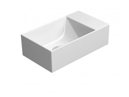 GSI KERAMICKÉ UMÝVÁTKO KUBE X 40X23 CM, BEZ OTVORU | BÍLÉ MATNÉ