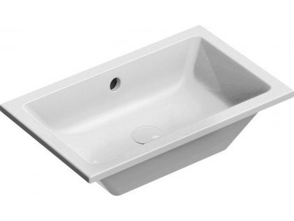 GSI ZÁPUSTNÉ KERAMICKÉ UMYVADLO KUBE 60X37 CM | BÍLÉ