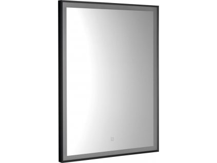 AQUALINE ZRCADLO CORNA S LED OSVĚTLENÍM A DOTYKOVÝM SENZOREM - 60X80 CM | ČERNÝ MATNÝ RÁM