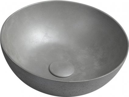 SAPHO KULATÉ BETONOVÉ UMYVADLO NA DESKU FORMIGO, PRŮMĚR 39 CM | ŠEDÉ
