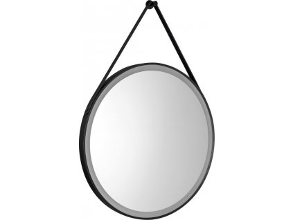 AQUALINE KULATÉ ZRCADLO STAGO S LED OSVĚTLENÍM, PRŮMĚR 60 CM | ČERNÉ MATNÉ