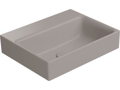 GSI KERAMICKÉ UMYVADLO NUBES BEZ OTVORU - 40X32 CM, BROUŠENÁ SPODNÍ HRANA | MATNÉ SVĚTLE HNĚDÉ