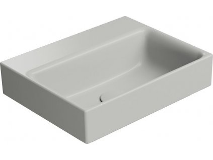GSI KERAMICKÉ UMYVADLO NUBES BEZ OTVORU - 40X32 CM, BROUŠENÁ SPODNÍ HRANA | MATNÉ SVĚTLE ŠEDÉ