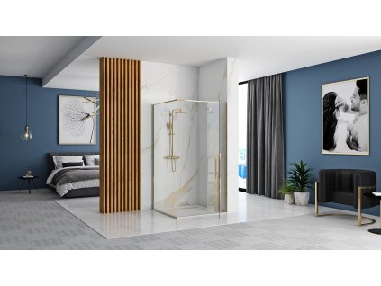REA SPRCHOVÝ KOUT FARGO 90X90 CM | ZLATÉ PROFILY