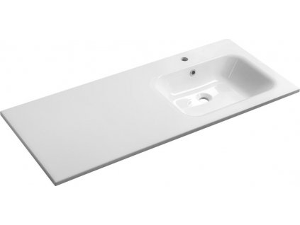 SAPHO ZÁPUSTNÉ DVOJUMYVADLO ARECA Z LITÉHO MRAMORU 121X51,5 CM - PRAVÉ | BÍLÉ