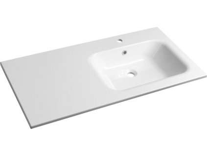 SAPHO ZÁPUSTNÉ DVOJUMYVADLO ARECA Z LITÉHO MRAMORU 101X51,5 CM - PRAVÉ | BÍLÉ