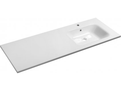 SAPHO ZÁPUSTNÉ DVOJUMYVADLO ARECA Z LITÉHO MRAMORU 141X51,5 CM - PRAVÉ | BÍLÉ