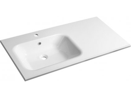 SAPHO ZÁPUSTNÉ DVOJUMYVADLO ARECA Z LITÉHO MRAMORU 101X51,5 CM - LEVÉ | BÍLÉ