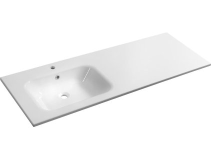 SAPHO ZÁPUSTNÉ DVOJUMYVADLO ARECA Z LITÉHO MRAMORU 141X51,5 CM - LEVÉ | BÍLÉ