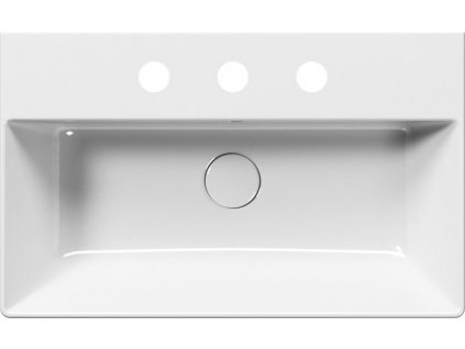 GSI KERAMICKÉ UMYVADLO KUBE X SE 3 OTVORY - 60X37 CM | BÍLÉ LESKLÉ