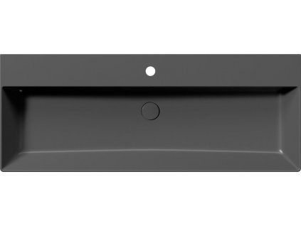 GSI KERAMICKÉ UMYVADLO KUBE X - 120X47 CM, BROUŠENÁ SPODNÍ HRANA | ČERNÉ MATNÉ