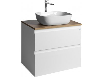 AQUALINE KOUPELNOVÁ SKŘÍŇKA ALTAIR II S DESKOU POD UMYVADLO ALTAIR - 68 CM | BÍLÁ SKŘÍŇKA, DESKA S DEKOREM DUB EMPORIO