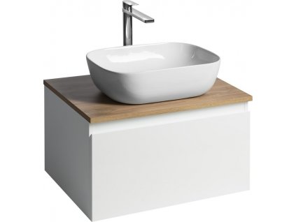 AQUALINE KOUPELNOVÁ SKŘÍŇKA ALTAIR II S DESKOU POD UMYVADLO ALTAIR - 62,5 CM | BÍLÁ SKŘÍŇKA, DESKA S DEKOREM DUB EMPORIO