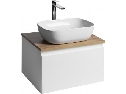 AQUALINE KOUPELNOVÁ SKŘÍŇKA ALTAIR II S DESKOU POD UMYVADLO ALTAIR  - 58 CM | BÍLÁ SKŘÍŇKA, DESKA S DEKOREM DUB EMPRIO