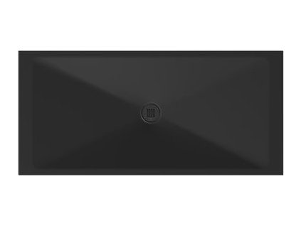 GSI OBDÉLNÍKOVÁ KERAMICKÁ SPRCHOVÁ VANIČKA EXTRA FLAT 170X80X2 CM | ČERNÁ MATNÁ