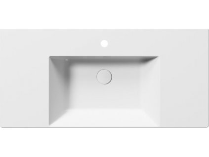 GSI KERAMICKÉ UMYVADLO KUBE X S ODKLÁDACÍMI PLOCHAMI - 100X47 CM | BÍLÉ MATNÉ