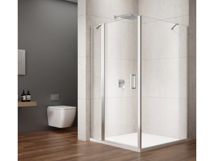GELCO BEZRÁMOVÝ ČTVERCOVÝ SPRCHOVÝ KOUT LORO 90X90 CM | ČIRÉ SKLO, CHROMOVÉ PROFILY