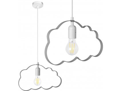 TOOLIGHT DĚTSKÝ LUSTR CLOUD | ŠEDÁ