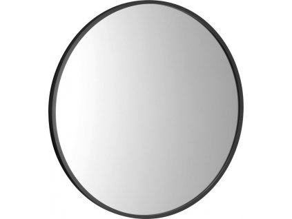 SAPHO KULATÉ ZRCADLO V RÁMU NOTION SLIM  Ø 50 CM | MATNĚ ČERNÝ RÁM