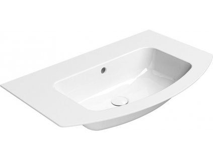 GSI OBLÉ KERAMICKÉ UMYVADLO PURA SLIM BEZ OTVORU - 82X49 CM, BROUŠENÁ SPODNÍ HRANA | BÍLÉ LESKLÉ