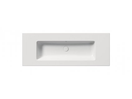 GSI KERAMICKÉ UMYVADLO PURA SLIM BEZ OTVORU - 122X46 CM | BÍLÉ MATNÉ
