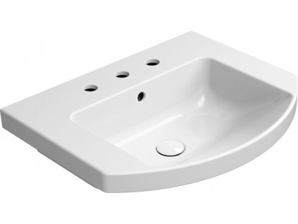 GSI OBLÉ KERAMICKÉ UMYVADLO NORM SE 3 OTVORY - 60X49 CM | BÍLÉ LESKLÉ