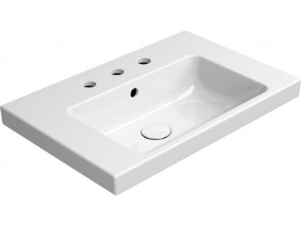 GSI KERAMICKÉ UMYVADLO NORM SE 3 OTVORY - 60X40 CM | BÍLÉ LESKLÉ