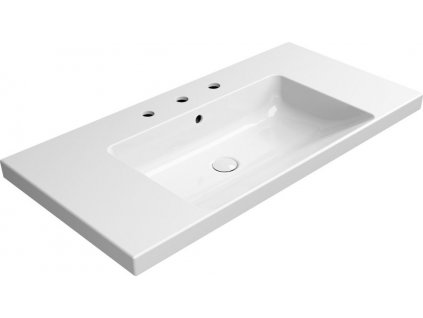 GSI KERAMICKÉ UMYVADLO NORM SE 3 OTVORY - 100X50 CM | BÍLÉ LESKLÉ