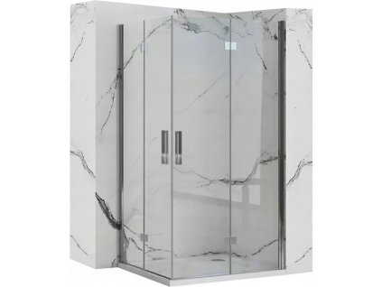 REA SPRCHOVÁ KABINA MOLIER DOUBLE 80X80 CM | ČIRÉ SKLO, CHROMOVÉ PROFILY