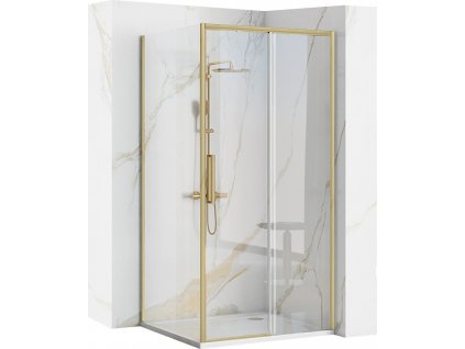 REA SPRCHOVÁ KABINA RAPID SWING | ČIRÉ SKLO, ZLATÉ PROFILY (Varianta Dveře: 70 cm x Sprchová zástěna: 80 cm)