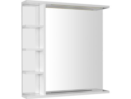 AQUALINE ZRCADLO KORIN S LED OSVĚTLENÍM A POLICEMI 70X70X12 CM | BÍLÉ