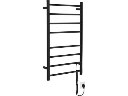 SAPHO KULATÝ ELEKTRICKÝ SUŠÁK RUČNÍKŮ REDONDO 50X90 CM, 75 W | ČERNÝ MATNÝ