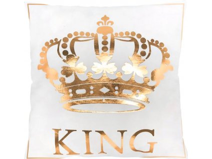 TUTUMI POVLAK NA POLŠTÁŘ BOCA 45X45 CM | BÍLÝ S NÁPISEM KING