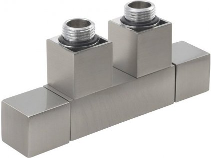 SAPHO PŘIPOJOVACÍ SADA VENTILŮ CUBE TWIN PRO STŘEDOVÉ PŘIPOJENÍ, VČETNĚ SVĚRNÉHO ŠROUBENÍ | NEREZOVÁ MATNÁ